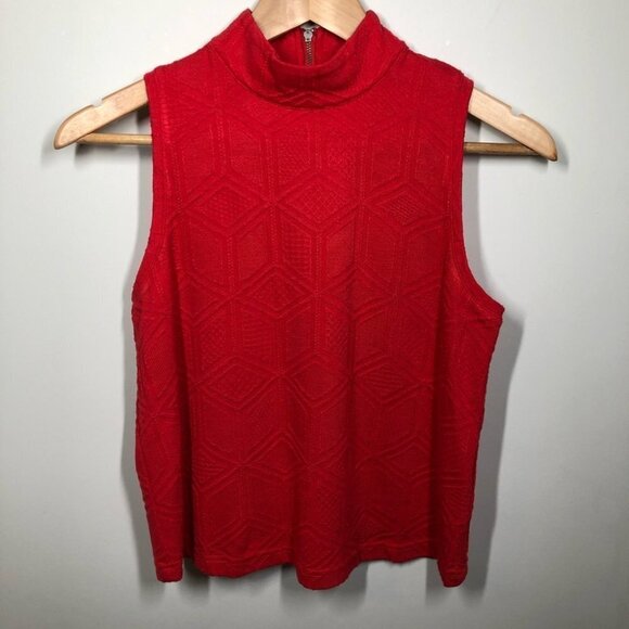 ANTHROPOLOGIE Postmark Poppy Red Texture Tank  Size XS NWT - Picture 3 of 7